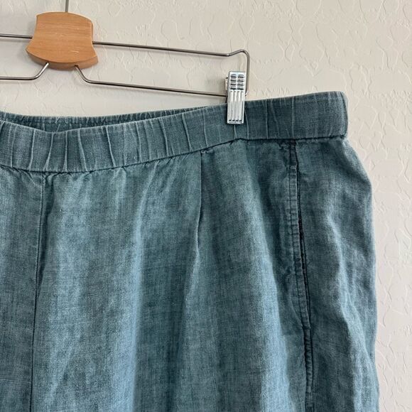 EILEEN FISHER Washed Organic Linen Délavé Lantern Pants in Nile Teal Aqua Sz 3X - Picture 8 of 14
